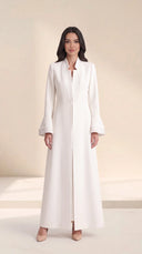 The Dariah Tailored Notch Neck Abaya with Layered Bell Cuffs - TAL by The Abaya Lab