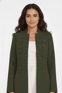 The Deema Military Style Knot - Detail Open Abaya - TAL by The Abaya Lab