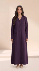 The Dina Covered Buttons & Patch Pockets Abaya - TAL by The Abaya Lab