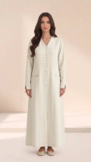 The Dina Covered Buttons & Patch Pockets Abaya - TAL by The Abaya Lab