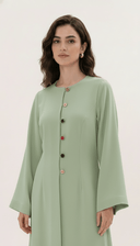 The Duaa Elegant Abaya with Contrast Button Detail - TAL by The Abaya Lab