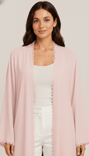 The Ezzah Scallop Lace Trim Open Abaya - TAL by The Abaya Lab