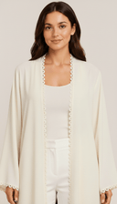 The Ezzah Scallop Lace Trim Open Abaya - TAL by The Abaya Lab