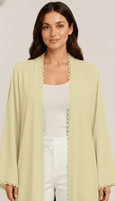 The Ezzah Scallop Lace Trim Open Abaya - TAL by The Abaya Lab