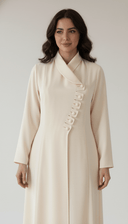 The Fariha Wrap Collar Asymmetric Button Abaya - TAL by The Abaya Lab
