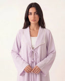 The Fawzia Lace Trim Tie-Front Abaya - TAL by The Abaya Lab