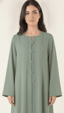The Fawzia Pleated Front Button Detail Abaya - TAL by The Abaya Lab