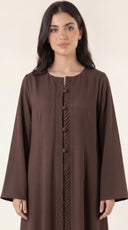 The Fawzia Pleated Front Button Detail Abaya - TAL by The Abaya Lab