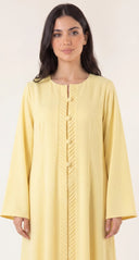 The Fawzia Pleated Front Button Detail Abaya - TAL by The Abaya Lab