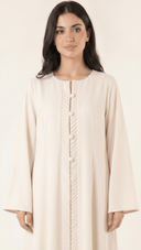 The Fawzia Pleated Front Button Detail Abaya - TAL by The Abaya Lab