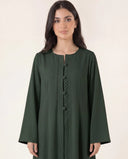 The Fawzia Pleated Front Button Detail Abaya - TAL by The Abaya Lab