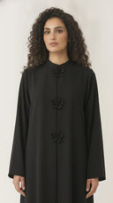 The Fawziya Floral Button Detail Abaya - TAL by The Abaya Lab