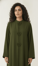 The Fawziya Floral Button Detail Abaya - TAL by The Abaya Lab