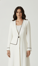 The Fayrouz Contrast Line Detail Abaya - TAL by The Abaya Lab