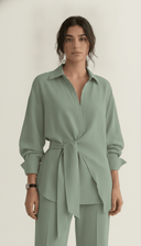 The Fida Tie-Waist Shirt Co-Ord Set - TAL by The Abaya Lab