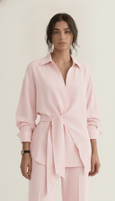 The Fida Tie-Waist Shirt Co-Ord Set - TAL by The Abaya Lab