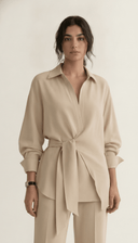 The Fida Tie-Waist Shirt Co-Ord Set - TAL by The Abaya Lab