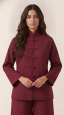 The Ghala Mandarin Collar Cord Detail Co-Ord Set - TAL by The Abaya Lab