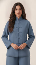 The Ghala Mandarin Collar Cord Detail Co-Ord Set - TAL by The Abaya Lab