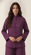 The Ghala Mandarin Collar Cord Detail Co-Ord Set - TAL by The Abaya Lab