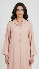 The Hadeel Minimal Pearl Button Abaya - TAL by The Abaya Lab