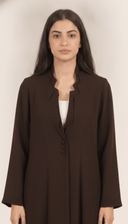 The Hakima Scalloped Neckline Button Detail Abaya - TAL by The Abaya Lab