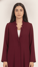 The Hakima Scalloped Neckline Button Detail Abaya - TAL by The Abaya Lab