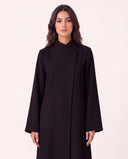 The Hamna High Neck Wrap Abaya with Covered Button - TAL by The Abaya Lab