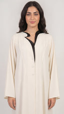 The Hasna Scalloped Collar Front-Close Abaya - TAL by The Abaya Lab