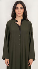 The Hasna Scalloped Collar Front-Close Abaya - TAL by The Abaya Lab