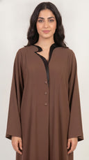 The Hasna Scalloped Collar Front-Close Abaya - TAL by The Abaya Lab