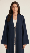The Hawraa Pleated Collar Detail Abaya with Cord Tie Accent - TAL by The Abaya Lab