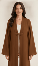The Hawraa Pleated Collar Detail Abaya with Cord Tie Accent - TAL by The Abaya Lab