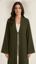 The Hawraa Pleated Collar Detail Abaya with Cord Tie Accent - TAL by The Abaya Lab