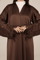 The Hessa Butter Yellow Flower Cuff Abaya - TAL by The Abaya Lab