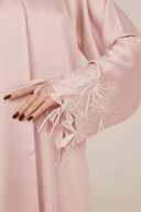 The Hessa Butter Yellow Flower Cuff Abaya - TAL by The Abaya Lab