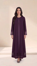The Hind Nida Abaya with Sheer Panel Detailing - TAL by The Abaya Lab