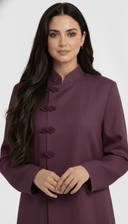 The Isra Linen Mandarin Side Button Abaya - TAL by The Abaya Lab