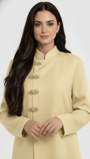 The Isra Linen Mandarin Side Button Abaya - TAL by The Abaya Lab
