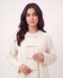 The Jawahir Knotted Button Detail Closed Abaya - TAL by The Abaya Lab