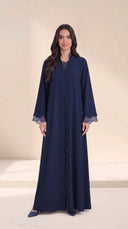 The Khadija Scallop-Trim Abaya with Layered Cuffs - TAL by The Abaya Lab