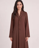 The Khansa Shawl Collar Button Front Abaya - TAL by The Abaya Lab