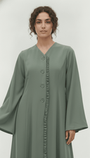 The Lareen Ruffle Trim Front-Open Abaya - TAL by The Abaya Lab