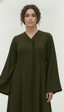 The Lareen Ruffle Trim Front-Open Abaya - TAL by The Abaya Lab