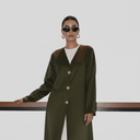 The Latifa Longline Button Detail Abaya - TAL by The Abaya Lab