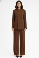 The Latifa Side Closure Mandarin Collar Blazer Set - TAL by The Abaya Lab