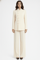 The Latifa Side Closure Mandarin Collar Blazer Set - TAL by The Abaya Lab