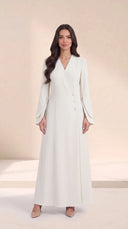 The Latifa Wrap-Front Abaya with Petal Sleeves - TAL by The Abaya Lab