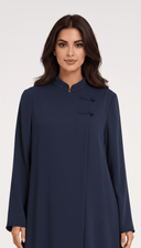 The Leen Minimal Button Detail Mandarin Abaya - TAL by The Abaya Lab