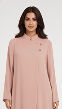 The Leen Minimal Button Detail Mandarin Abaya - TAL by The Abaya Lab